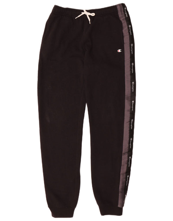 Champion Boys Tracksuit Trousers Joggers 13-14 Years XL Black Colourblock