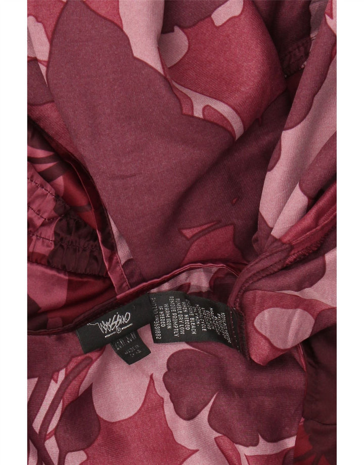 MOSSIMO Womens Blouse Top US 28 5XL Burgundy Floral Polyester