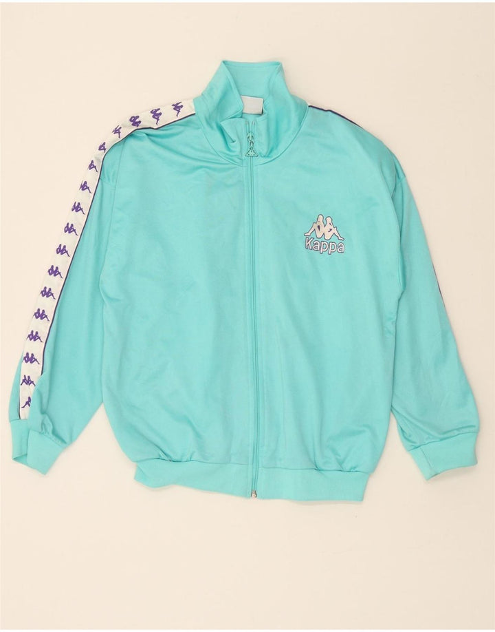 KAPPA Boys Graphic Tracksuit Top Jacket 11-12 Years Turquoise Polyester Vintage Kappa and Second-Hand Kappa from Messina Hembry 