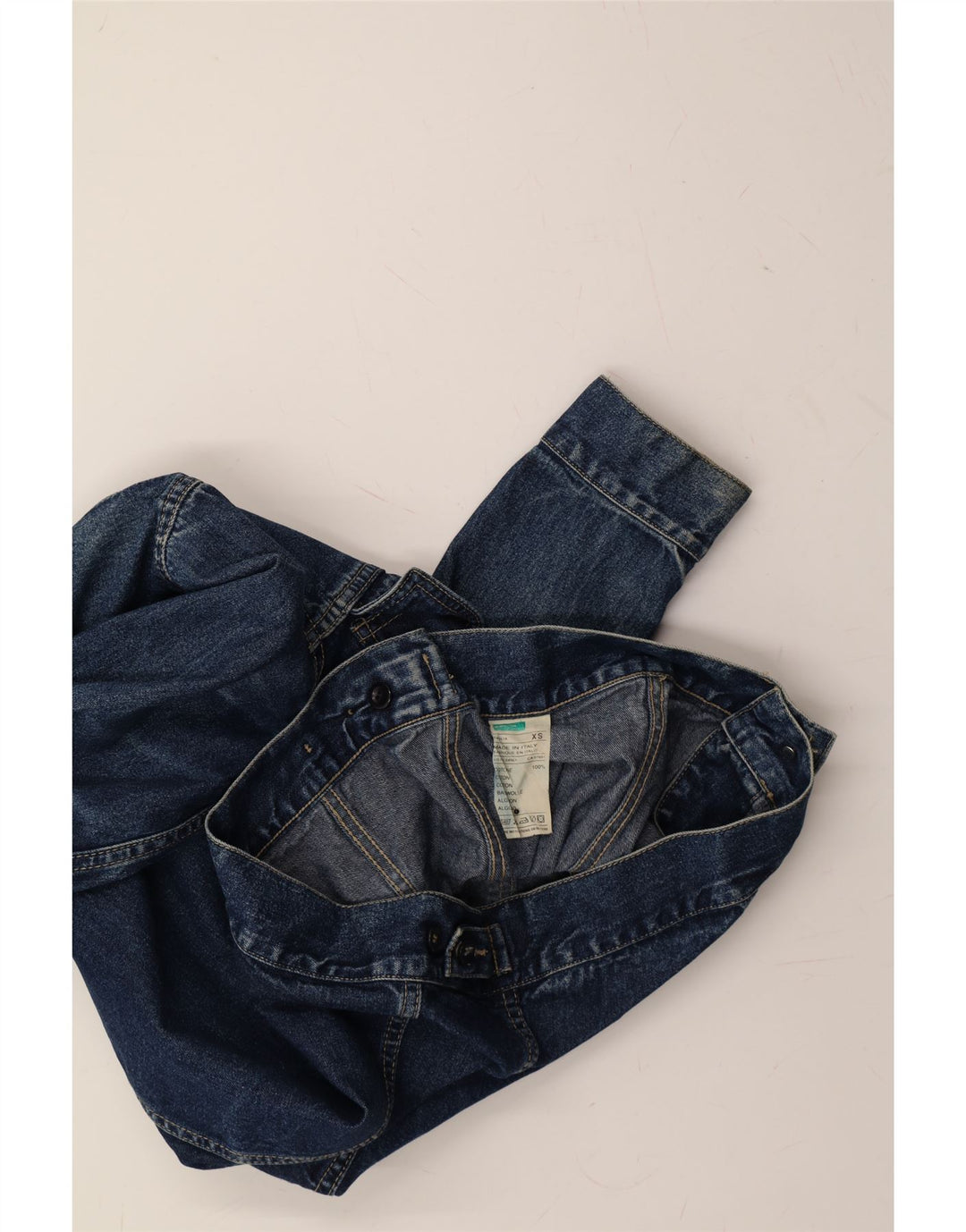 BENETTON Womens Denim Jacket UK 6 XS Blue Cotton Vintage Benetton and Second-Hand Benetton from Messina Hembry 