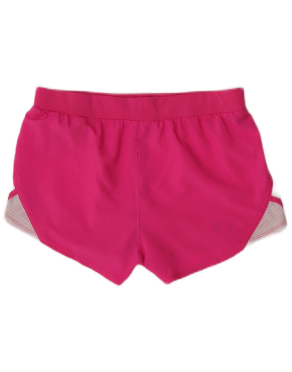 Under Armour Girls Sport Shorts 11-12 Years Large Pink Colourblock