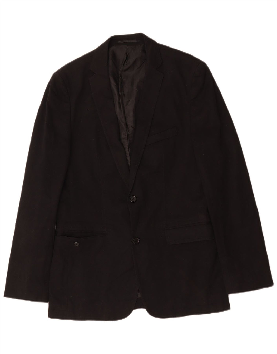 Zara Mens 2 Button Blazer Jacket EU 50 Medium Black Viscose