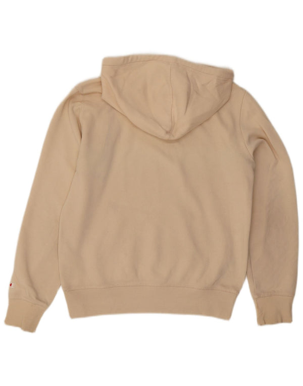 Champion Dame Grafisk Hoodie Jumper UK 14 Medium Beige Bomuld