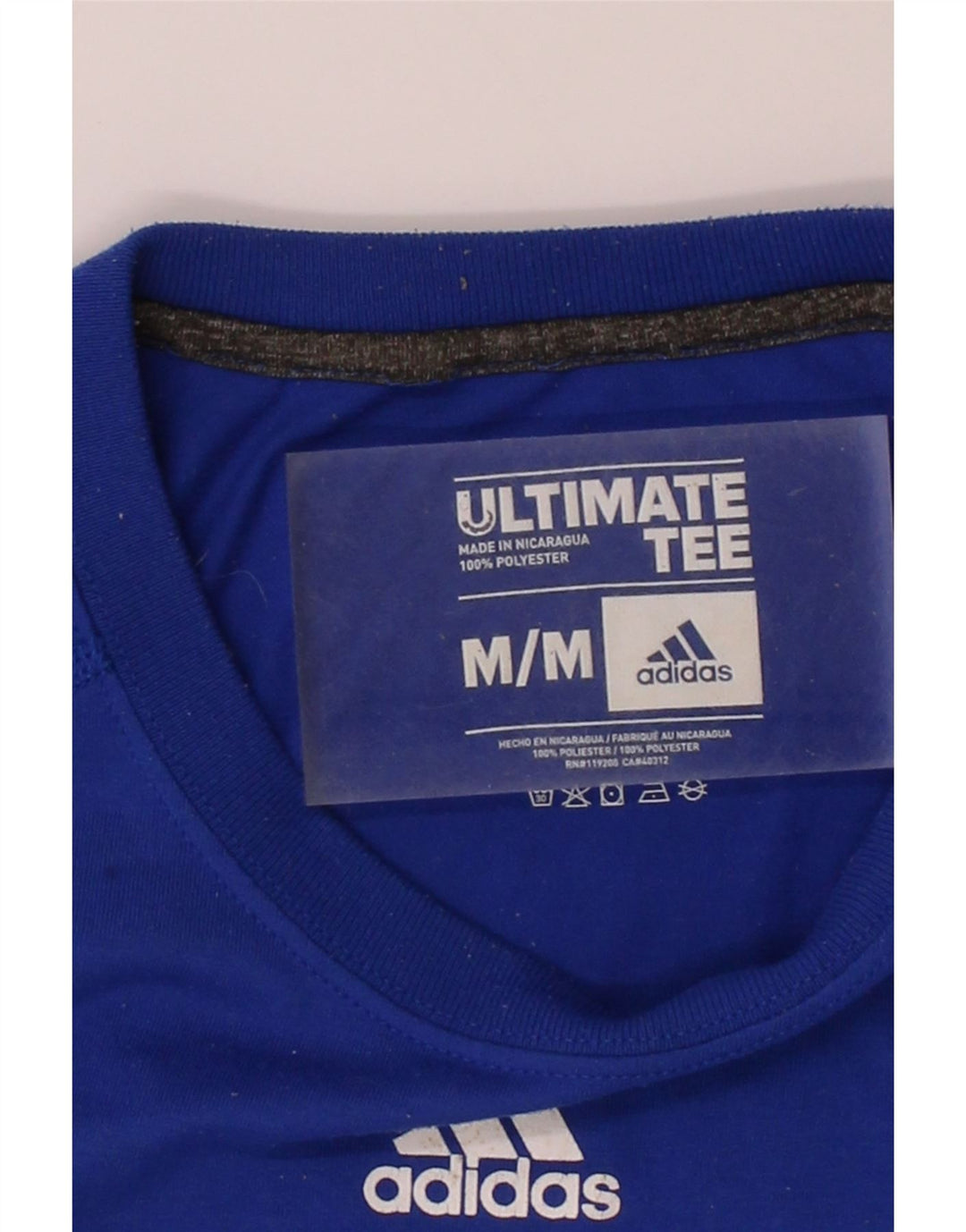 ADIDAS Mens Climalite T-Shirt Top Medium Blue Polyester Vintage Adidas and Second-Hand Adidas from Messina Hembry 