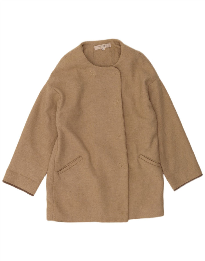 French Connection Womens Oversized Overcoat UK 10 Small Beige Wool