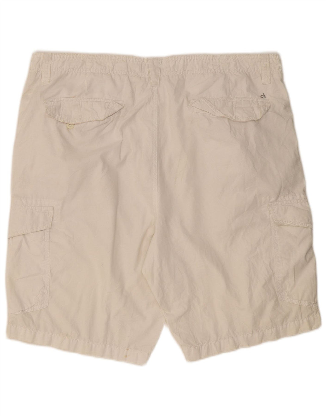 Calvin Klein Mens Cargo Shorts W40 XL White Cotton