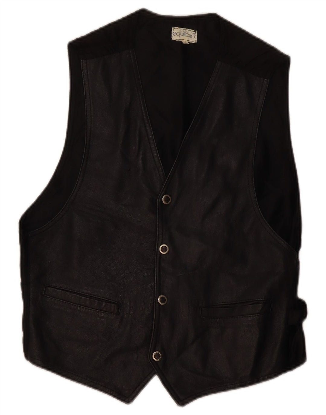 Vintage Herren Lederweste Großes schwarzes Leder