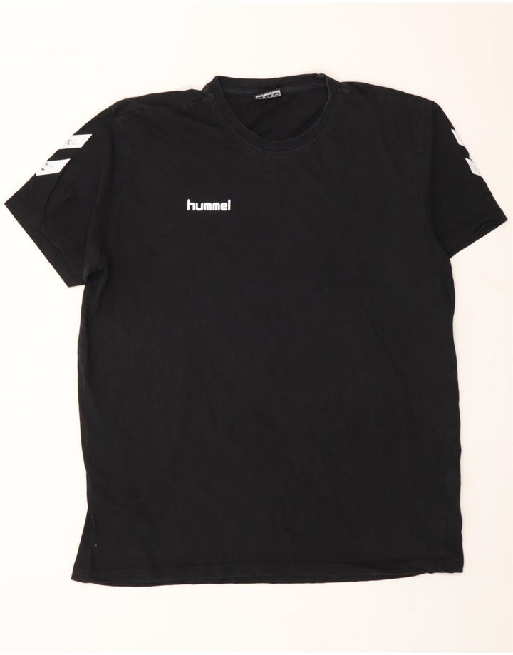 HUMMEL Mens Graphic T-Shirt Top Large Black Cotton Vintage Hummel and Second-Hand Hummel from Messina Hembry 
