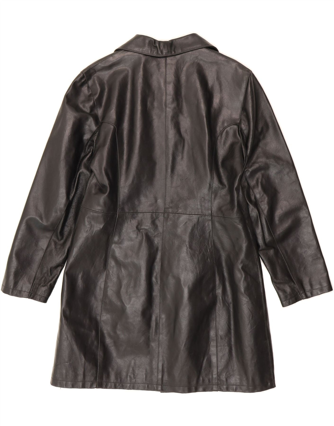 VINTAGE Womens Leather Coat IT 46 Large Black Leather Vintage Vintage and Second-Hand Vintage from Messina Hembry 
