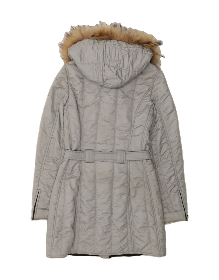 REFRIGIWEAR Womens Hooded Padded Coat IT 40 Small Grey Polyamide Vintage Refrigiwear and Second-Hand Refrigiwear from Messina Hembry 