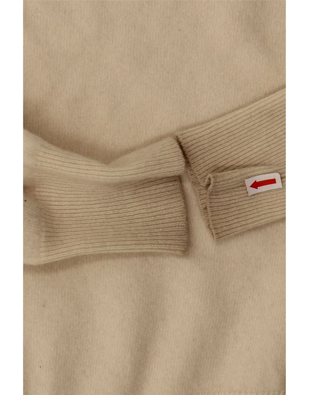 BENETTON Womens Crew Neck Jumper Sweater UK 12 Medium Beige Wool