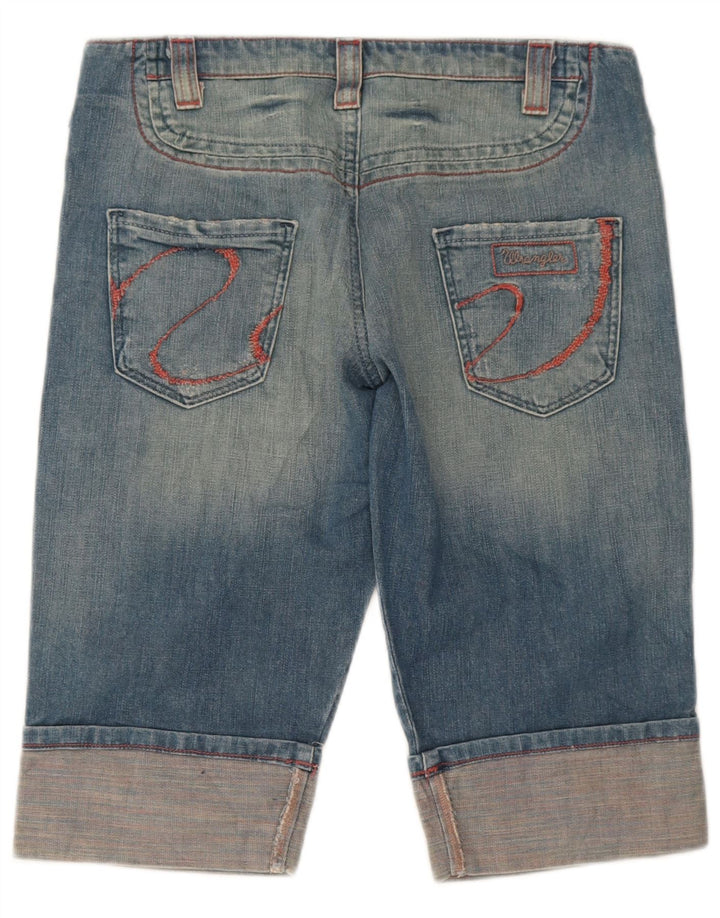 Pantaloncini di jeans Bermuda da donna Wrangler W29 cotone blu medio