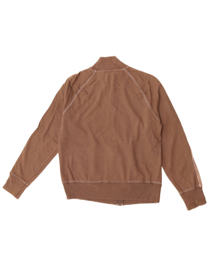Marks & Spencer Womens Tracksuit Top Jacket UK 14 Large Brown Colourblock