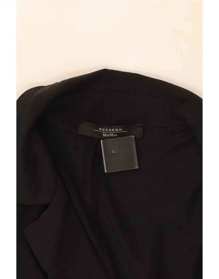 Max Mara Womens Weekend 2 Button Blazer Jacket UK 14 Large Black Lycra