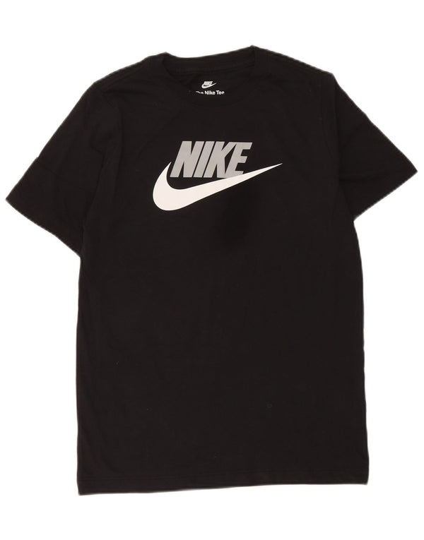 Nike Boys Graphic T-Shirt Top 12-13 Years Large Black Cotton