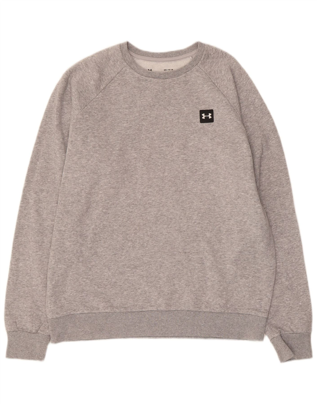 UNDER ARMOUR Mens Cold Gear Sweatshirt Jumper Medium Grey Flecked Cotton