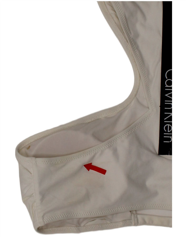 Calvin Klein Womens Graphic Swimwear Large White Polyester
