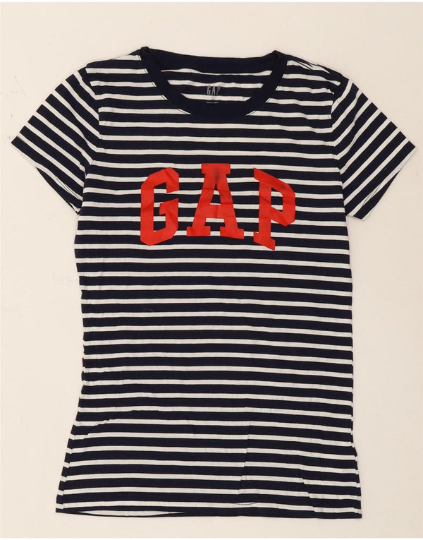 Женская футболка с рисунком Gap Top UK 6 XS, хлопковая темно-синяя полоска