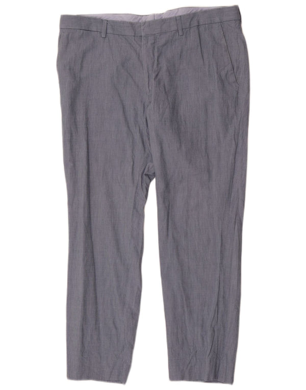 Lacoste Mens Slim Suit Trousers W36 L28 Blue Cotton