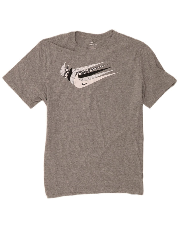 Nike grafisk T-shirt top til mænd, stor grå flækket bomuld