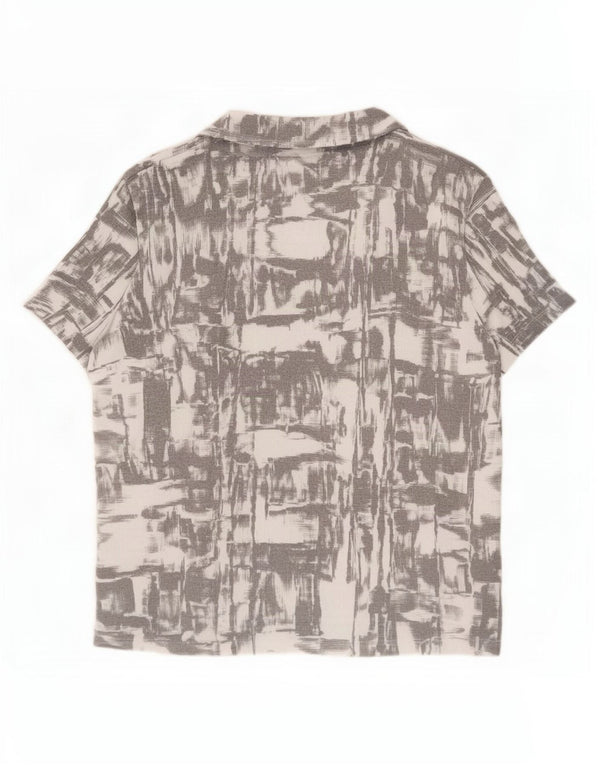 Zara Hombre Camisa Manga Corta Estampado Abstracto Small Gris Poliéster