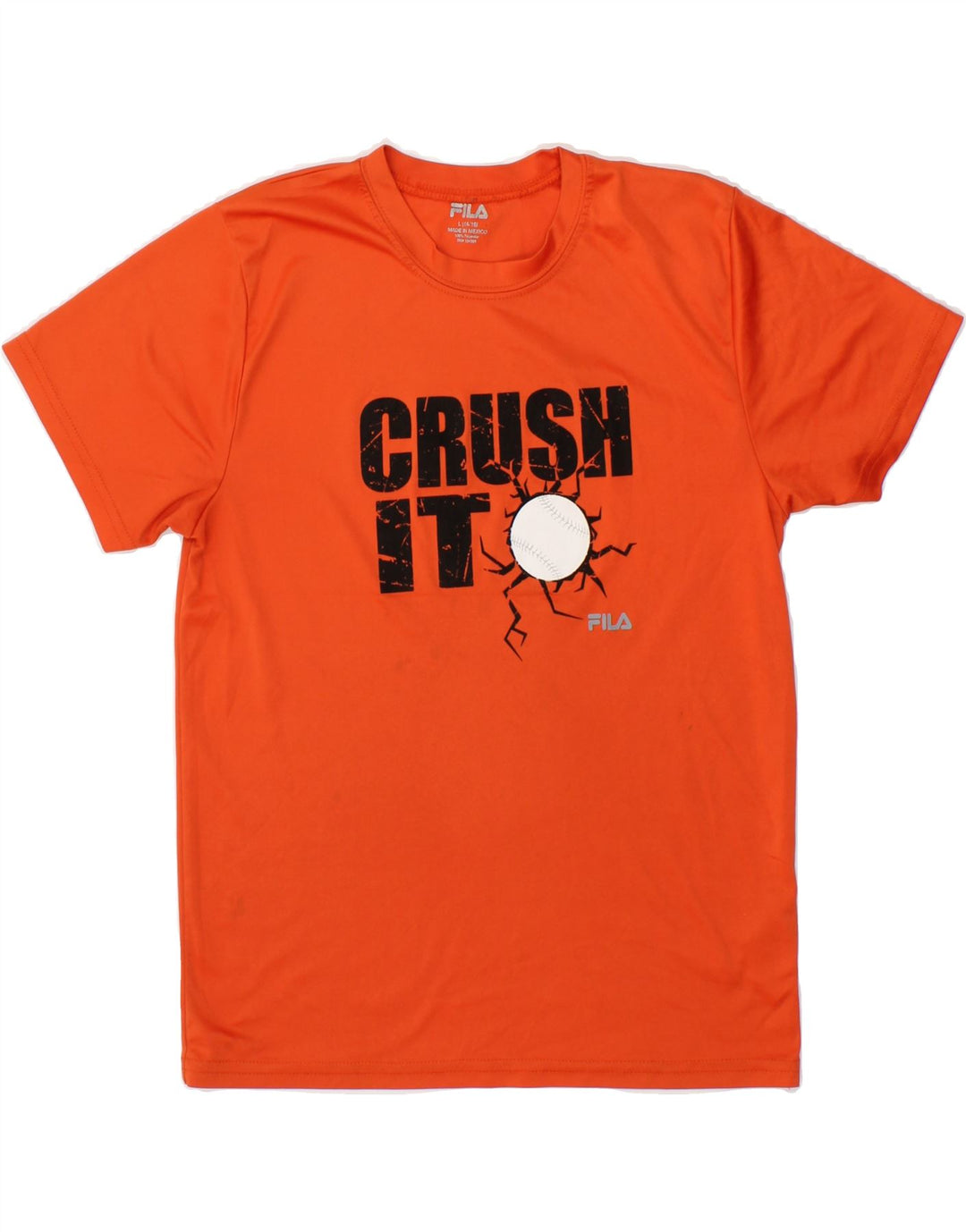 FILA Boys Graphic T-Shirt Top 14-15 Years Large Orange Polyester Vintage Fila and Second-Hand Fila from Messina Hembry 