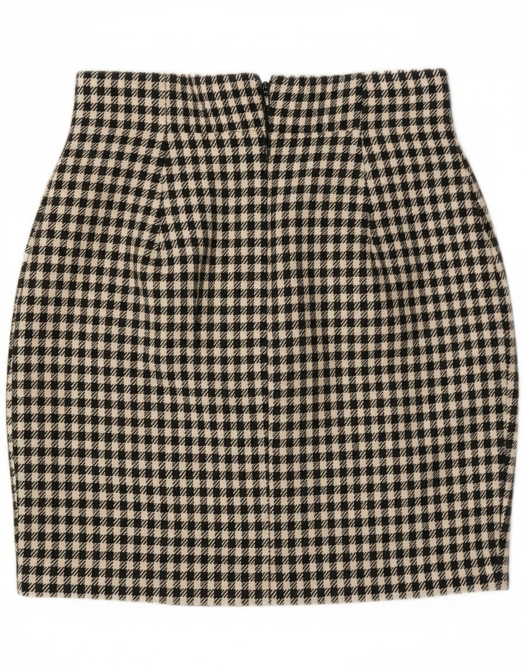 MARINA BABINI Womens Mini Skirt IT 42 Medium W28 Black Gingham Wool Vintage Marina Babini and Second-Hand Marina Babini from Messina Hembry 