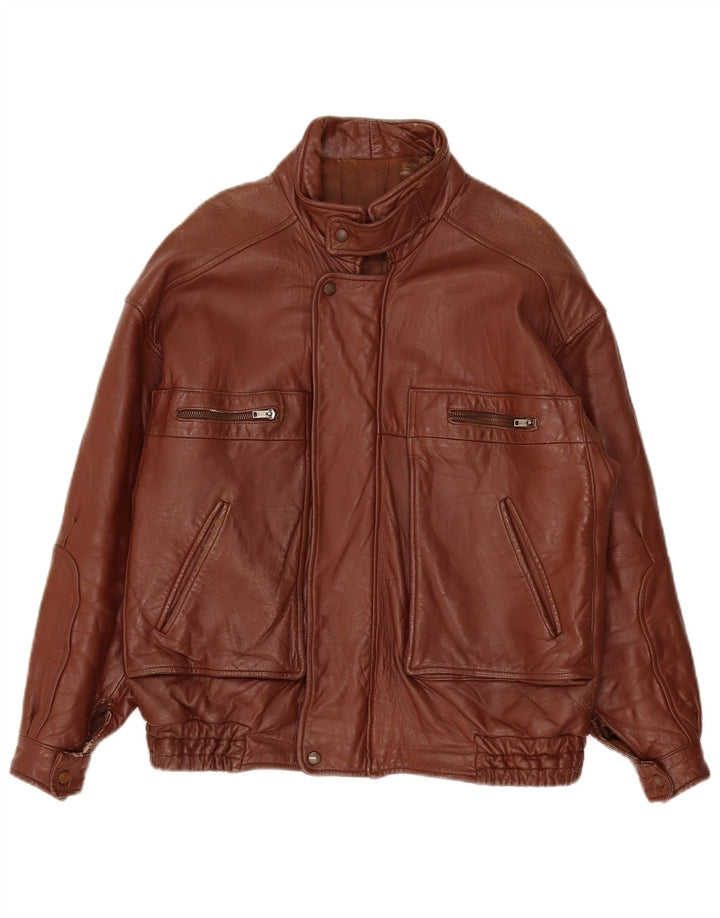 veste en cuir homme vintage UK 40 Grande Bourgogne