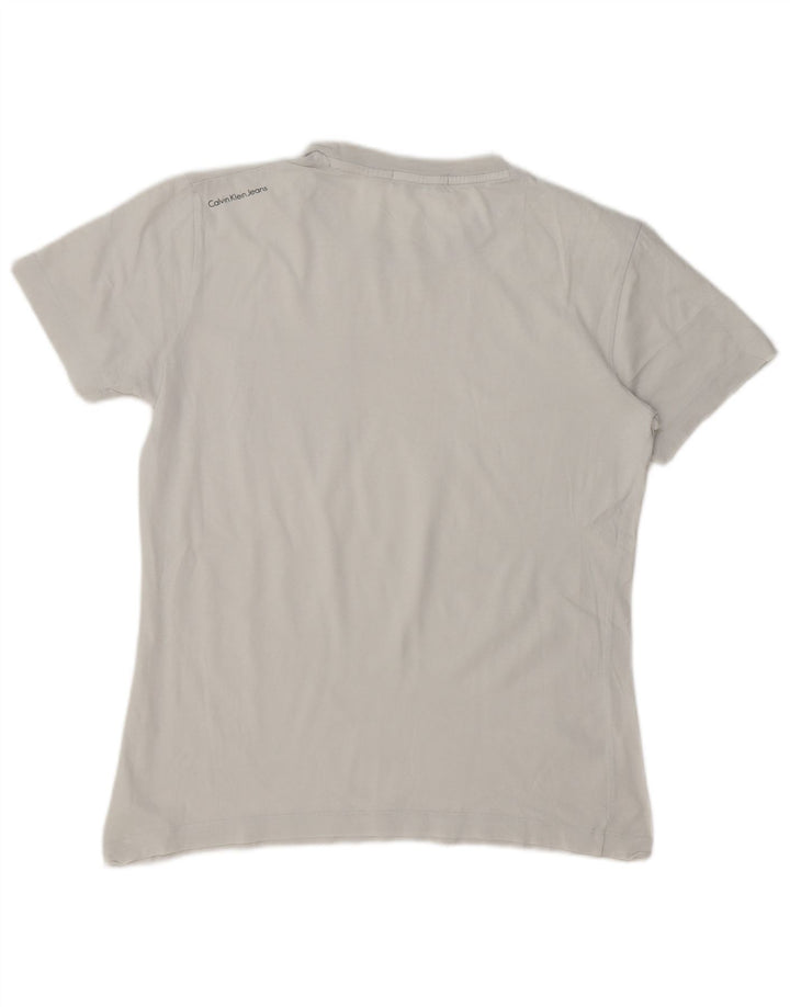 Calvin Klein Jeans Herre Regular Fit Grafisk T-shirt Top Medium White