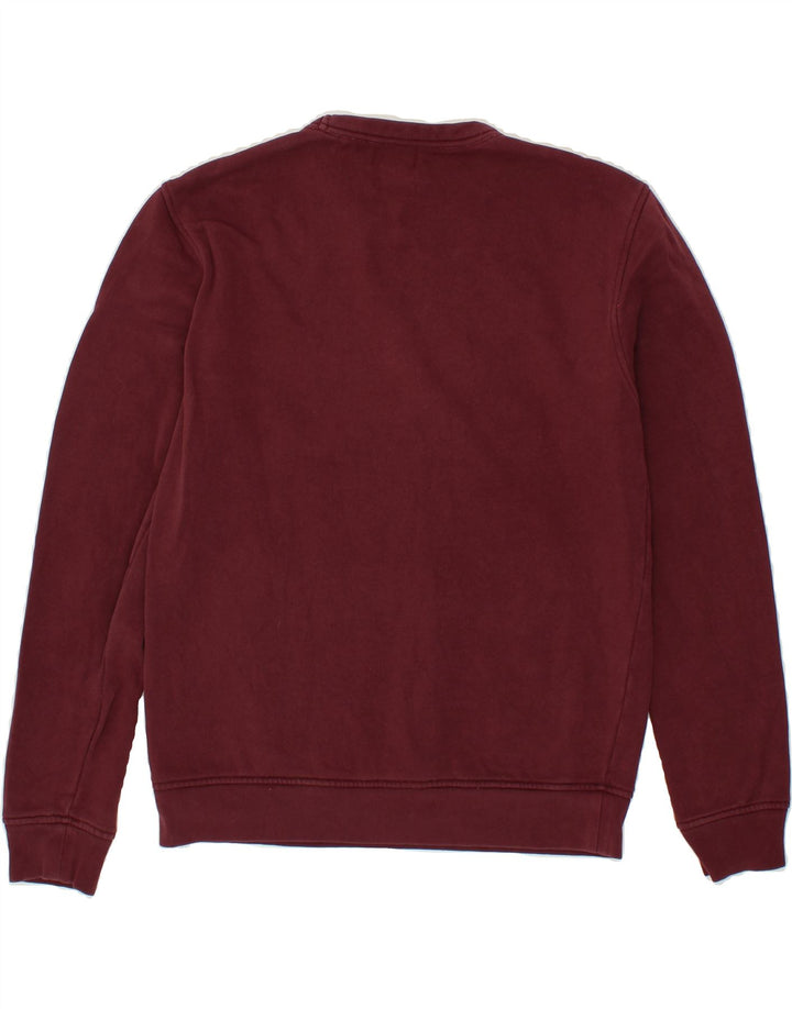 WOOLRICH Womens Oversized Graphic Sweatshirt Jumper UK 10 Small Maroon Vintage Woolrich and Second-Hand Woolrich from Messina Hembry 