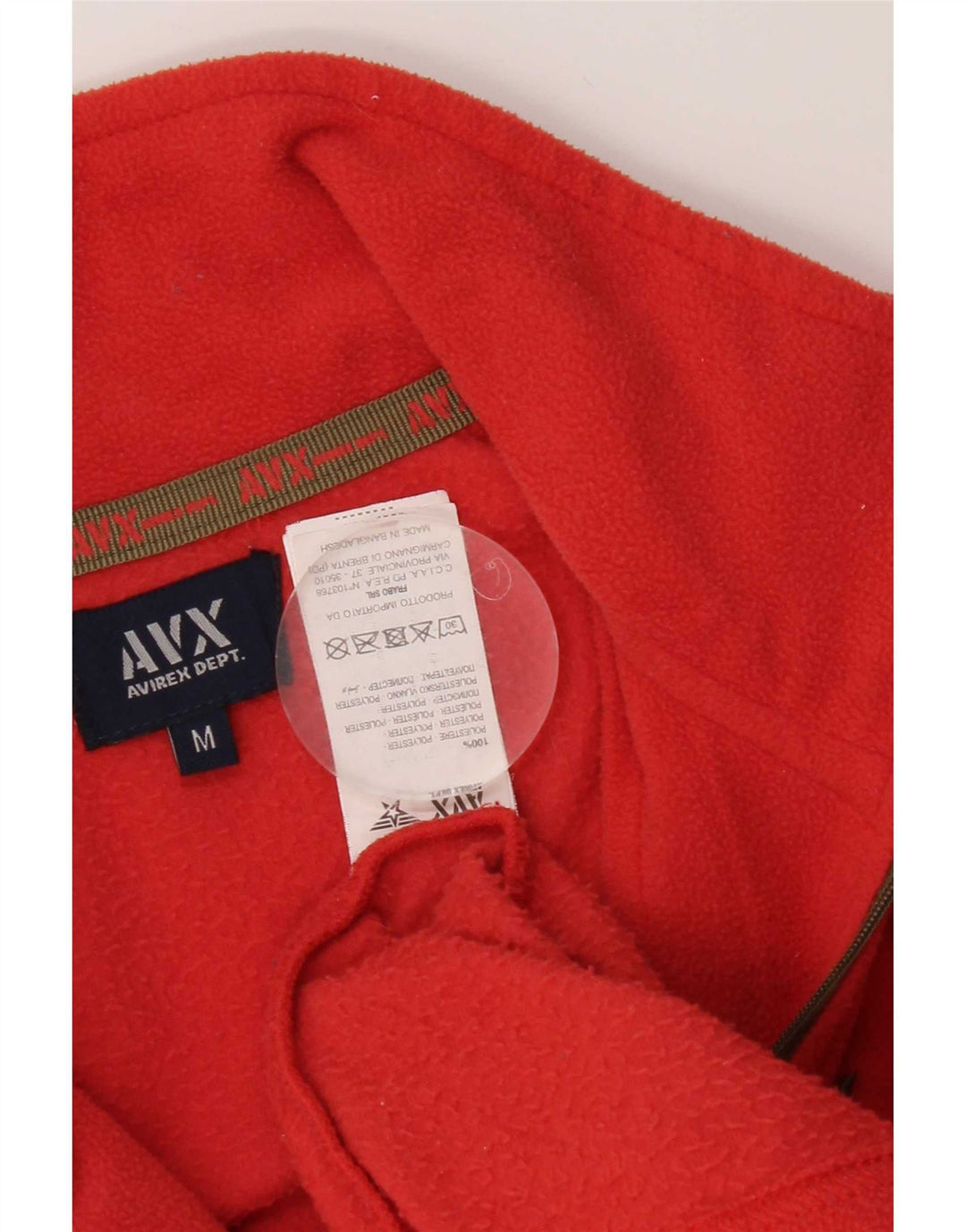 Avirex Womens Zip Neck Fleece Jumper UK 12 Medium Red Polyester