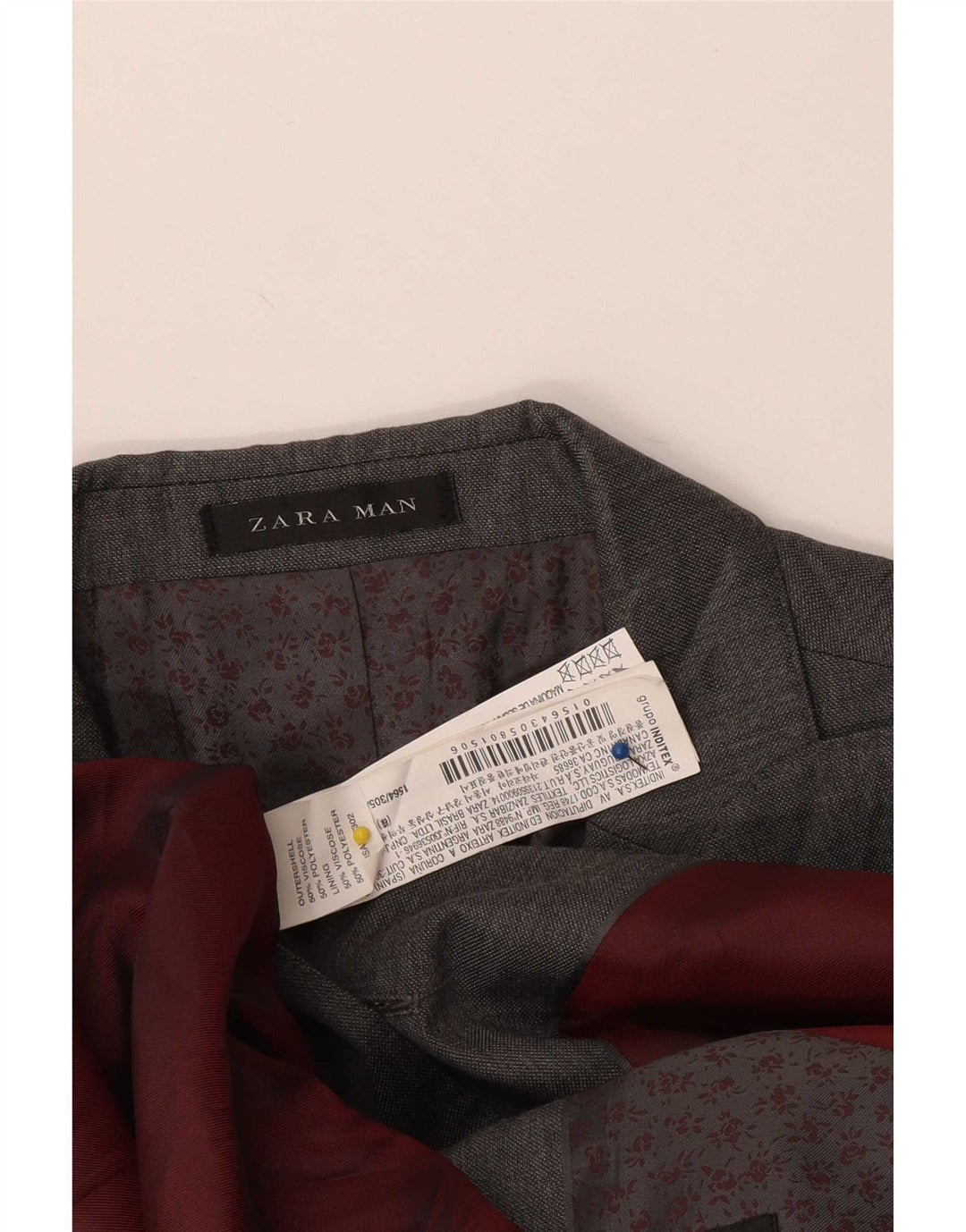 Giacca blazer a 2 bottoni da uomo Zara UK 38 Viscosa grigio medio