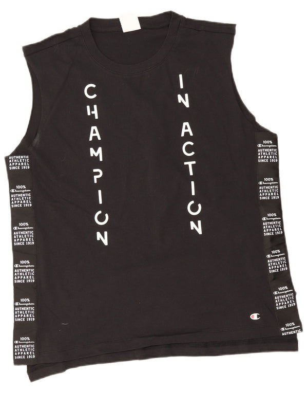 Canotta grafica da uomo Champion XL in cotone nero