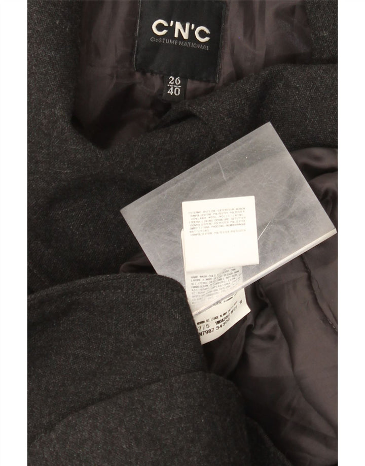 CNC Costume National Womens Double Breasted Coat IT 40 Small Grey Polyester