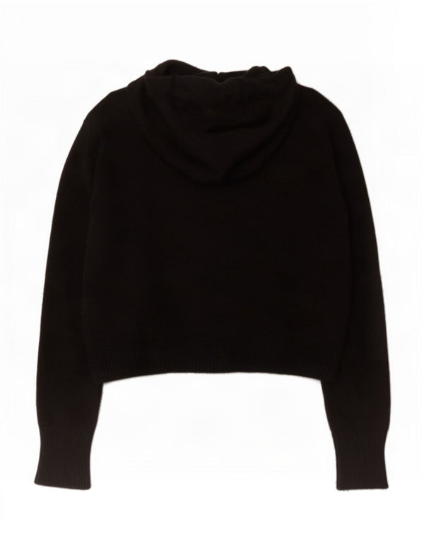 Maglione corto con cappuccio da donna Zara UK 14 viscosa nera media