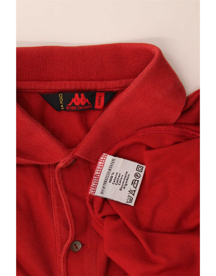 Kappa Mens Polo Shirt Large Red Cotton