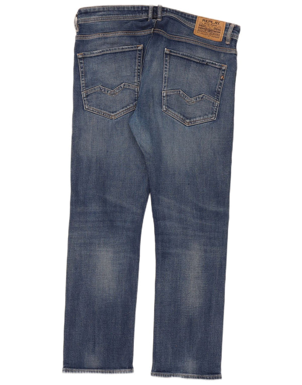 Replay Herre Rocco Straight Jeans W36 L30 Blå