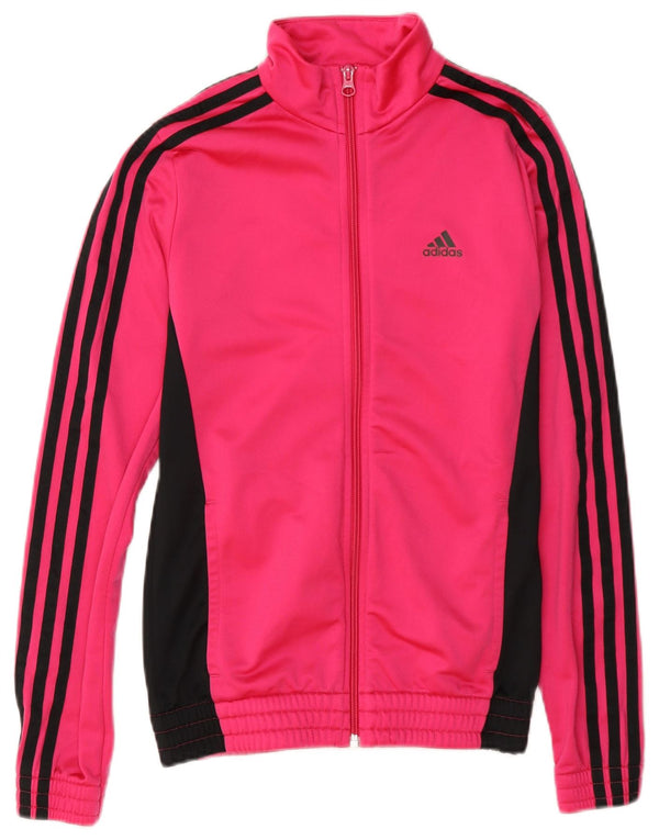 Jaqueta Adidas Meninas Treino Top 13-14 Anos Rosa Colorblock Poliéster
