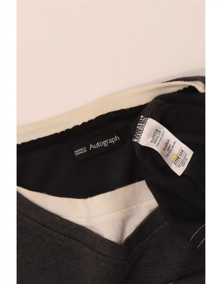 Marks & Spencer Mens Autograph Top Long Sleeve XL Grey Cotton
