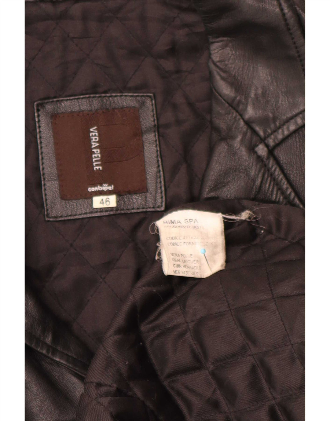 Casaco de couro masculino Conbipel IT 46 pequeno preto
