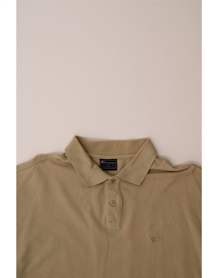 CHAMPION Mens Polo Shirt Large Beige Cotton Vintage Champion and Second-Hand Champion from Messina Hembry 