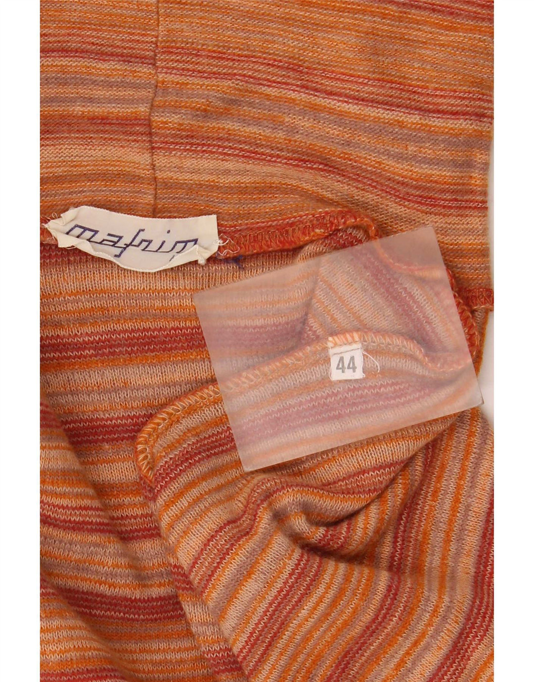 Vintage Womens Roll Neck Jumper Sweater IT 44 Medium Orange Striped