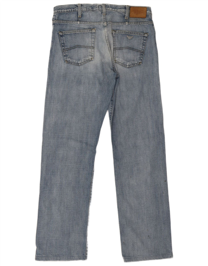 Armani Mens Straight Jeans W34 L31 Blue Cotton