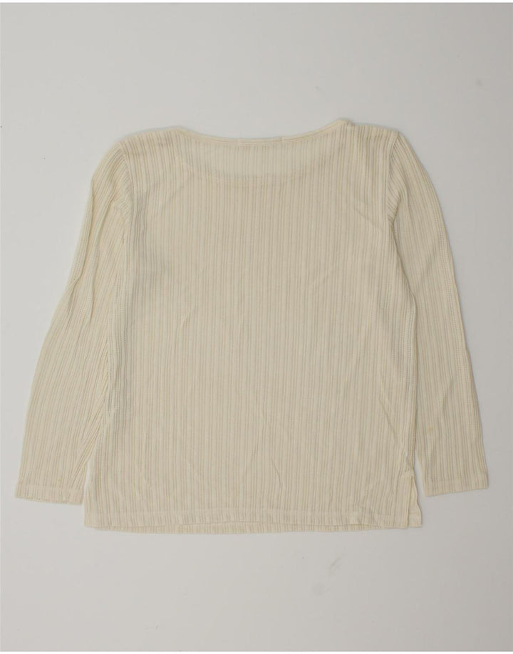 Penny Black Womens Top Long Sleeve UK 14 Medium Off White Viscose