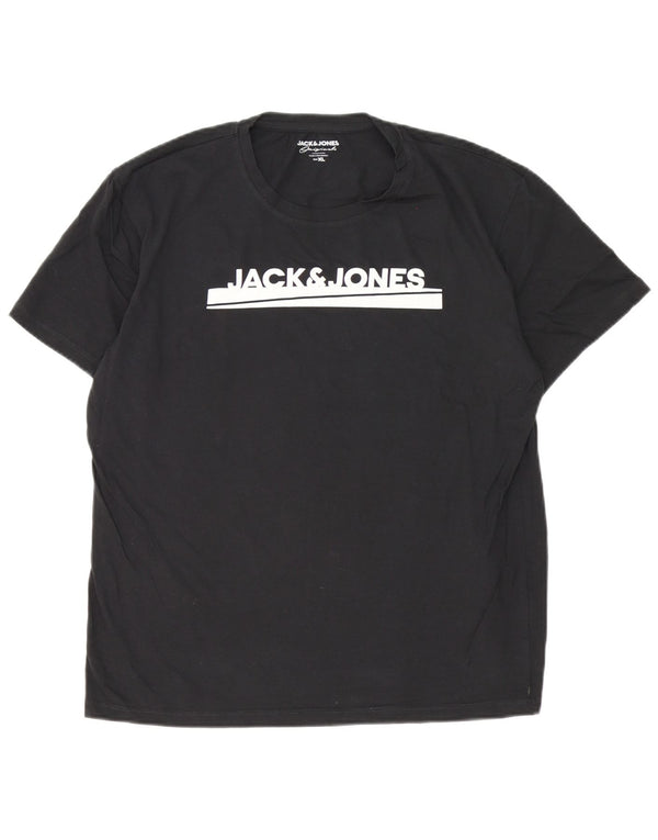 T-shirt grafica da uomo Jack & Jones Top XL in cotone nero