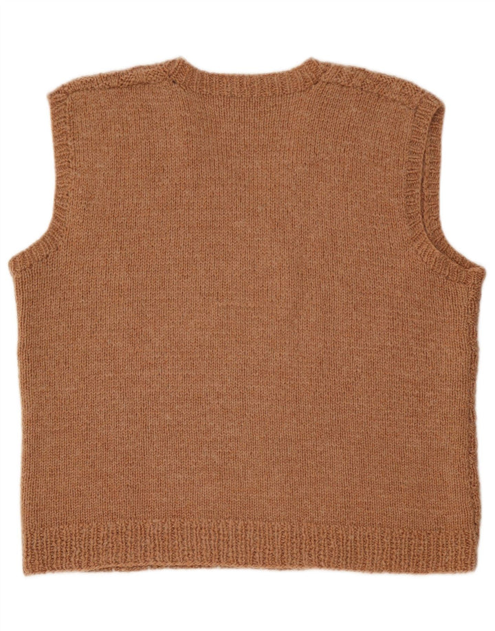 vintage Mens Vest Débardeur Brun Moyen