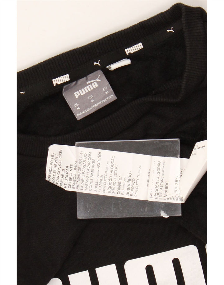 PUMA Sudadera con gráfico para hombre Jumper Medium Black Cotton
