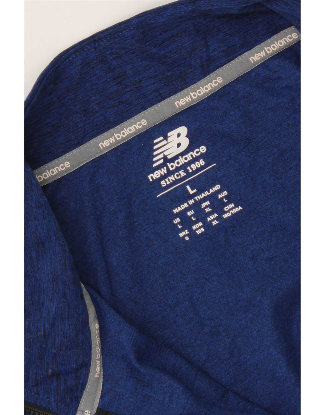 New Balance Mens Zip Neck Pullover Tracksuit Top Large Blue Flecked