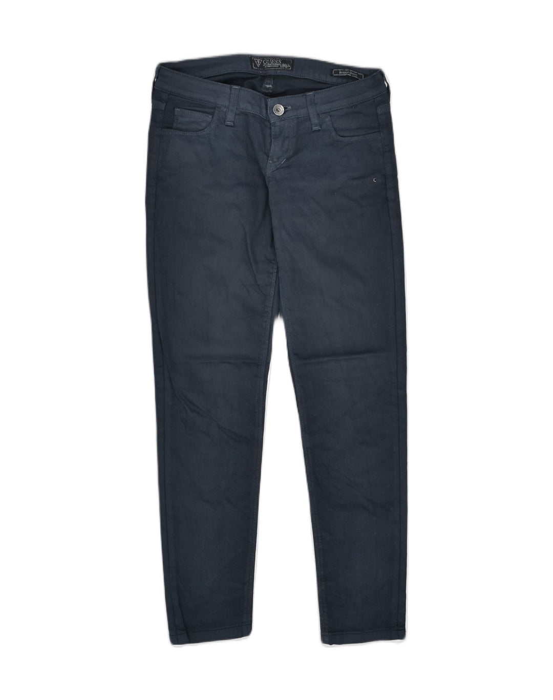 GUESS Womens Slim Casual Trousers W27 L27 Navy Blue Cotton | Vintage | Thrift | Second-Hand | Used Clothing | Messina Hembry 