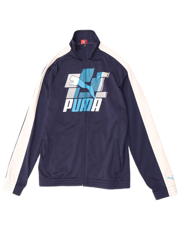 Puma Veste de Survêtement Graphique Garçon 15-16 ans Bleu Marine Colorblock